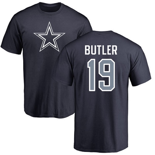 NFL Nike Dallas Cowboys #19 Brice Butler Navy Blue Name & Number Logo T-Shirt