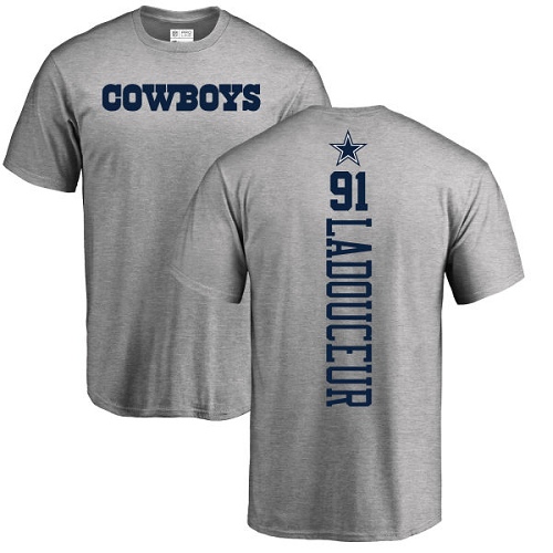 NFL Nike Dallas Cowboys #91 L. P. Ladouceur Ash Backer T-Shirt