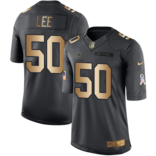 Youth Nike Dallas Cowboys #50 Sean Lee Limited Black/Gold Salute to Service NFL Jersey