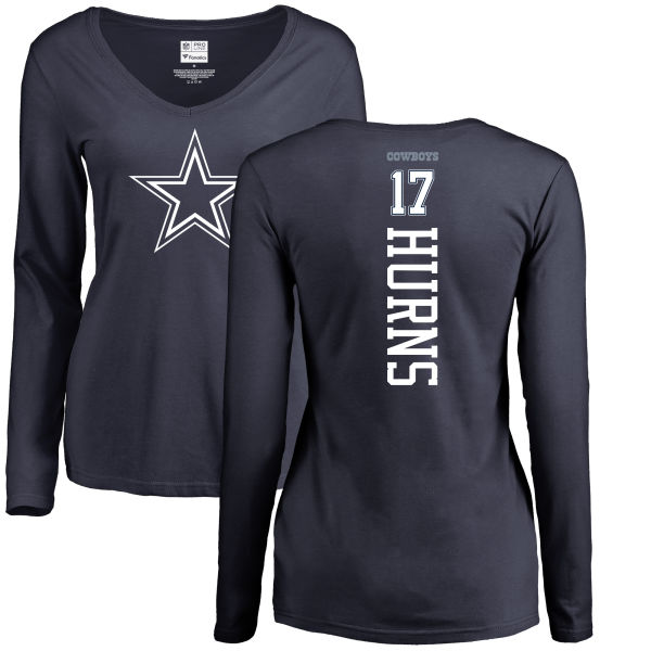 NFL Women's Nike Dallas Cowboys #59 Anthony Hitchens Navy Blue Backer Slim Fit Long Sleeve T-Shirt