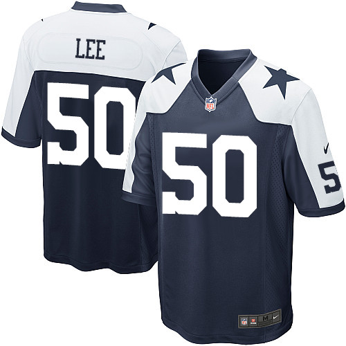 Men's Nike Dallas Cowboys #50 Sean Lee Game Navy Blue Throwback Alternate NFL Jersey