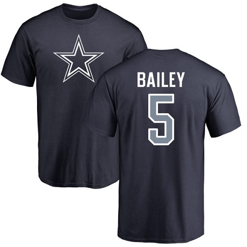 NFL Nike Dallas Cowboys #5 Dan Bailey Navy Blue Name & Number Logo T-Shirt