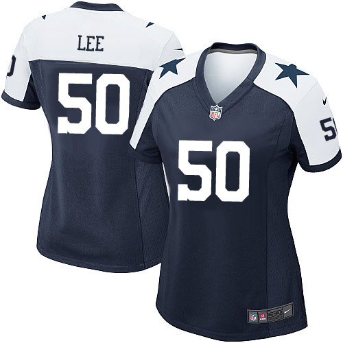 Women's Nike Dallas Cowboys #50 Sean Lee Game Navy Blue Throwback Alternate NFL Jersey