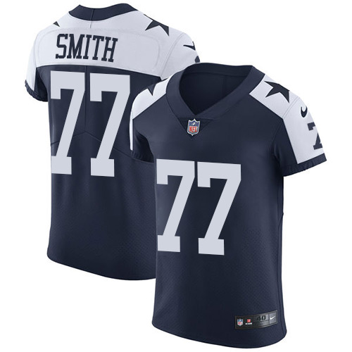 Men's Nike Dallas Cowboys #77 Tyron Smith Navy Blue Alternate Vapor Untouchable Elite Player NFL Jersey