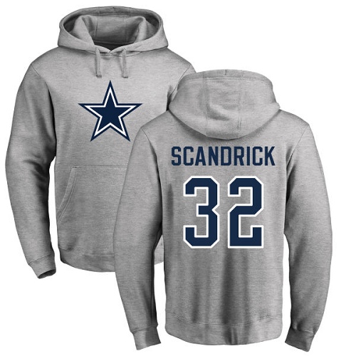 NFL Nike Dallas Cowboys #32 Orlando Scandrick Ash Name & Number Logo Pullover Hoodie