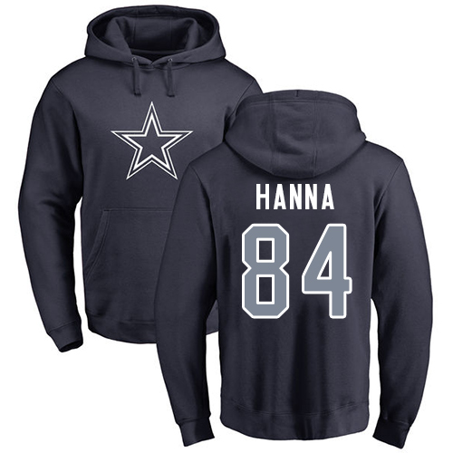 NFL Nike Dallas Cowboys #84 James Hanna Navy Blue Name & Number Logo Pullover Hoodie