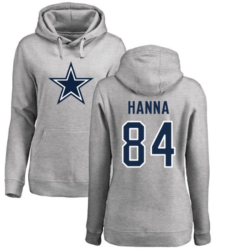 NFL Women's Nike Dallas Cowboys #84 James Hanna Ash Name & Number Logo Pullover Hoodie