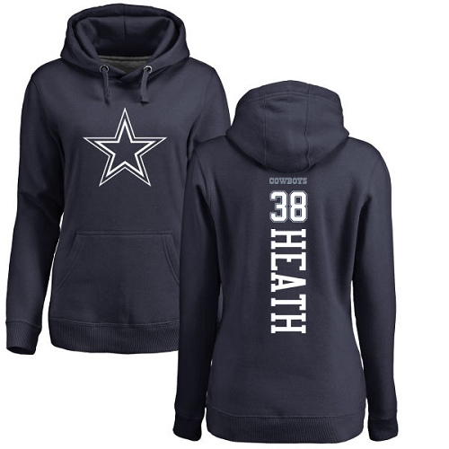 NFL Women's Nike Dallas Cowboys #38 Jeff Heath Navy Blue Backer Pullover Hoodie