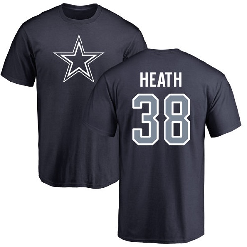 NFL Nike Dallas Cowboys #38 Jeff Heath Navy Blue Name & Number Logo T-Shirt