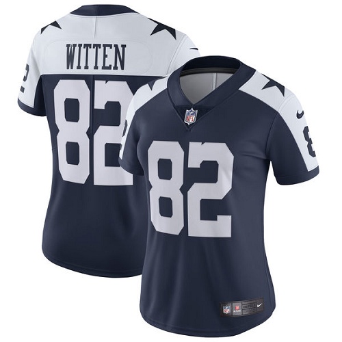 Women's Nike Dallas Cowboys #82 Jason Witten Navy Blue Throwback Alternate Vapor Untouchable Elite Player NFL Jersey