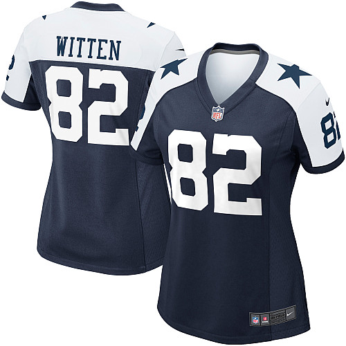 Women's Nike Dallas Cowboys #82 Jason Witten Game Navy Blue Throwback Alternate NFL Jersey