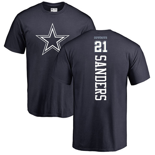 NFL Nike Dallas Cowboys #21 Deion Sanders Navy Blue Backer T-Shirt