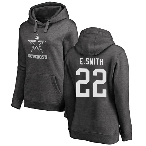 NFL Women's Nike Dallas Cowboys #22 Emmitt Smith Ash One Color Pullover Hoodie