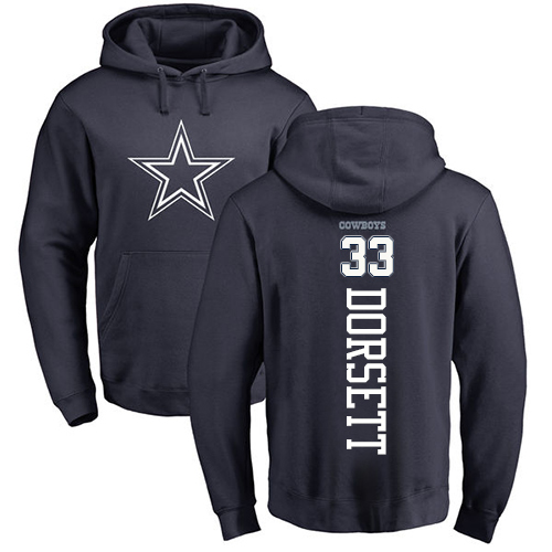 NFL Nike Dallas Cowboys #33 Tony Dorsett Navy Blue Backer Pullover Hoodie
