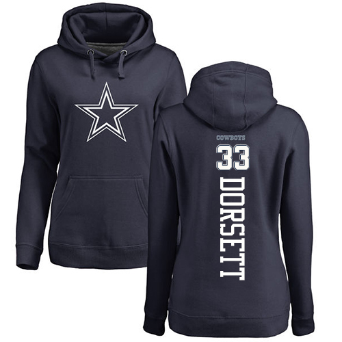 NFL Women's Nike Dallas Cowboys #33 Tony Dorsett Navy Blue Backer Pullover Hoodie