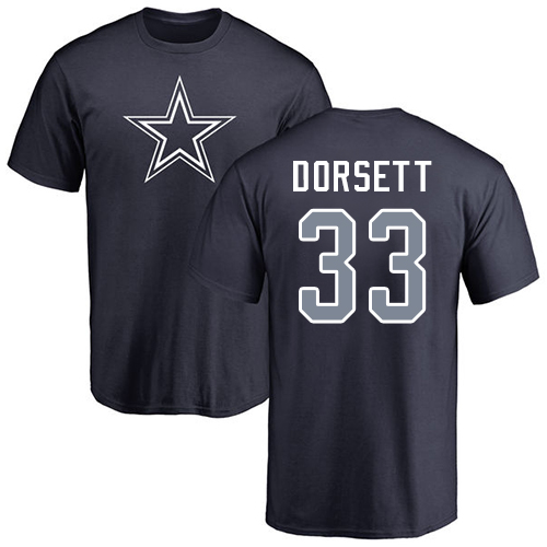 NFL Nike Dallas Cowboys #33 Tony Dorsett Navy Blue Name & Number Logo T-Shirt