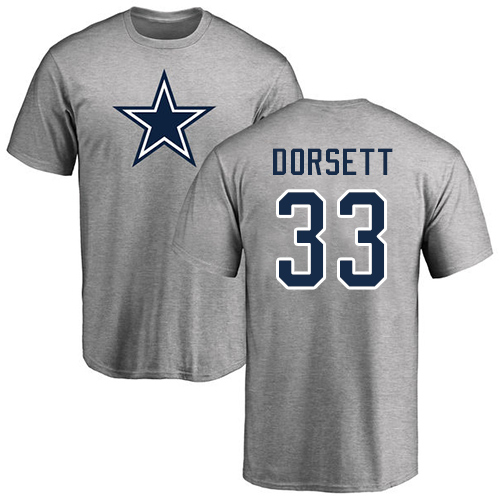NFL Nike Dallas Cowboys #33 Tony Dorsett Ash Name & Number Logo T-Shirt
