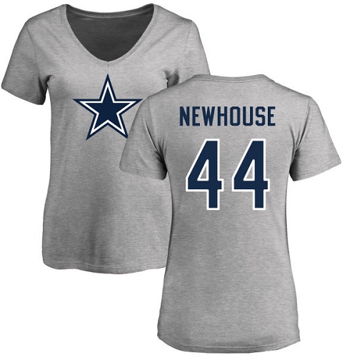 NFL Women's Nike Dallas Cowboys #44 Robert Newhouse Ash Name & Number Logo Slim Fit T-Shirt