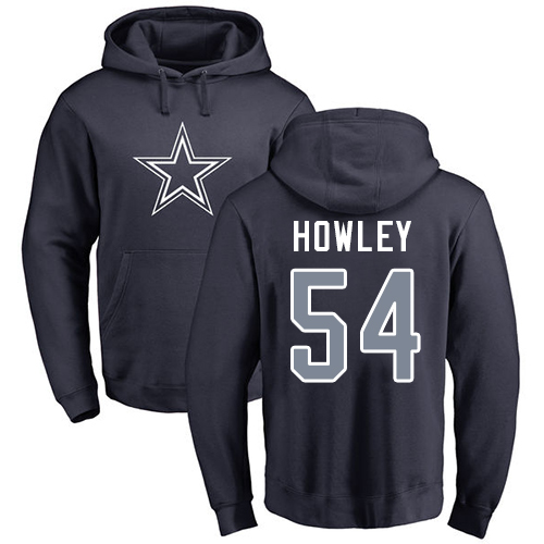 NFL Nike Dallas Cowboys #54 Chuck Howley Navy Blue Name & Number Logo Pullover Hoodie
