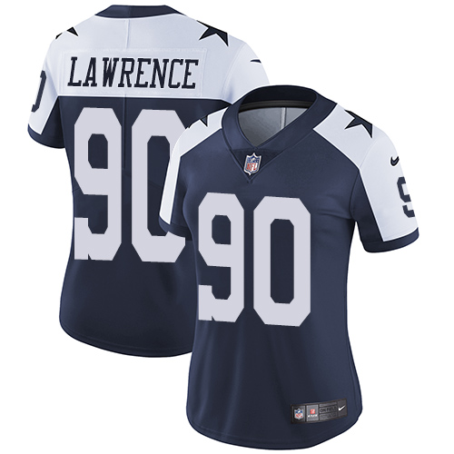 Women's Nike Dallas Cowboys #90 Demarcus Lawrence Navy Blue Throwback Alternate Vapor Untouchable Elite Player NFL Jersey