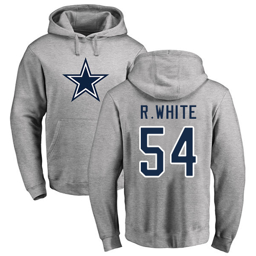 NFL Nike Dallas Cowboys #54 Randy White Ash Name & Number Logo Pullover Hoodie