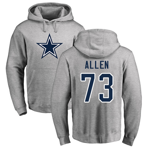NFL Nike Dallas Cowboys #73 Larry Allen Ash Name & Number Logo Pullover Hoodie