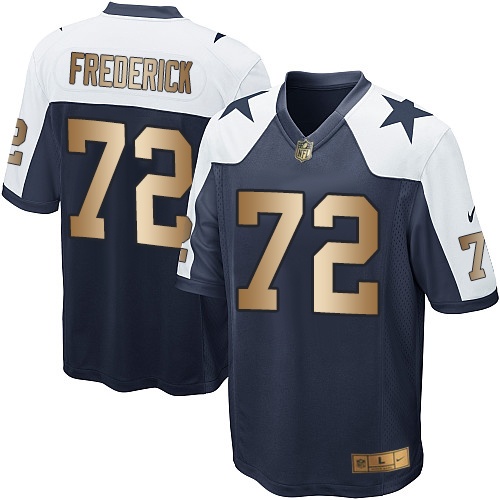 Youth Nike Dallas Cowboys #72 Travis Frederick Elite Navy/Gold Throwback Alternate NFL Jersey