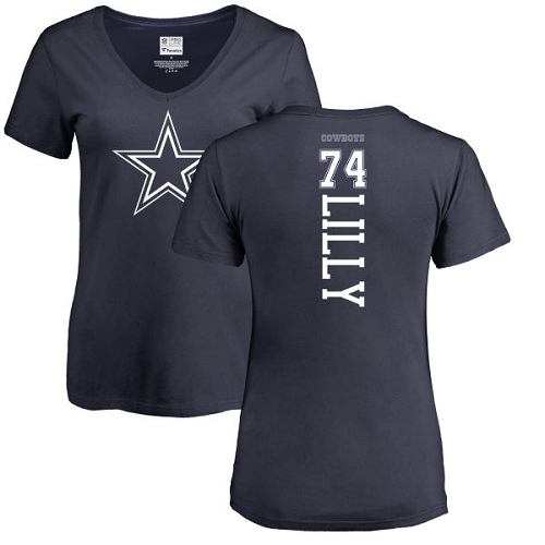 NFL Women's Nike Dallas Cowboys #74 Bob Lilly Navy Blue Backer T-Shirt