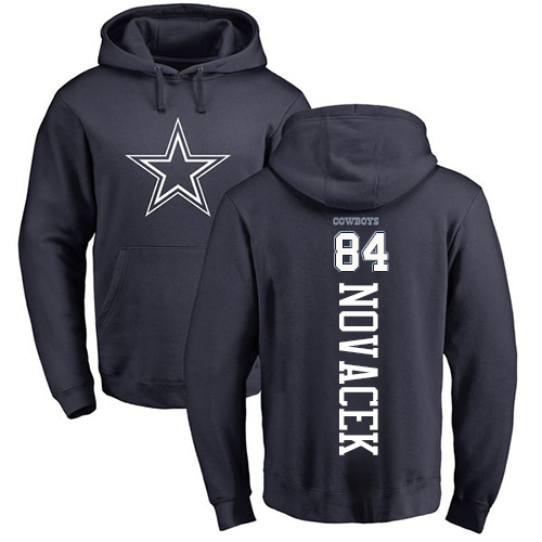 NFL Nike Dallas Cowboys #84 Jay Novacek Navy Blue Backer Pullover Hoodie