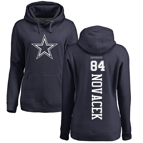 NFL Women's Nike Dallas Cowboys #84 Jay Novacek Navy Blue Backer Pullover Hoodie