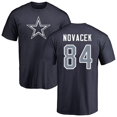 NFL Nike Dallas Cowboys #84 Jay Novacek Navy Blue Name & Number Logo T-Shirt