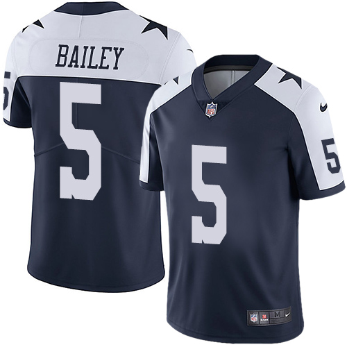 Men's Nike Dallas Cowboys #5 Dan Bailey Navy Blue Throwback Alternate Vapor Untouchable Limited Player NFL Jersey