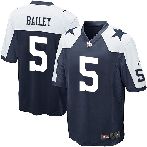 Men's Nike Dallas Cowboys #5 Dan Bailey Game Navy Blue Throwback Alternate NFL Jersey