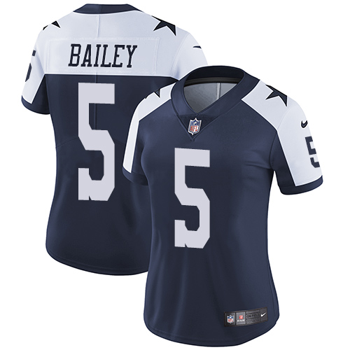 Women's Nike Dallas Cowboys #5 Dan Bailey Navy Blue Throwback Alternate Vapor Untouchable Elite Player NFL Jersey
