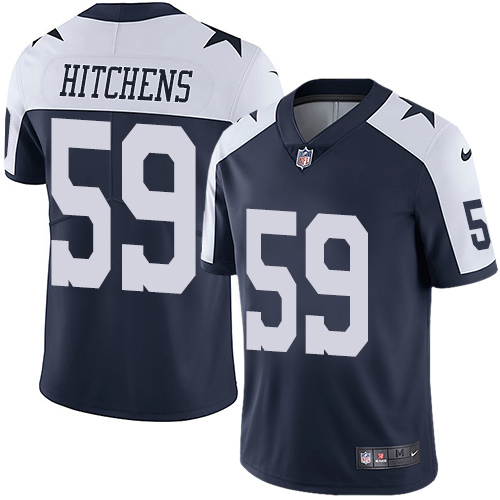 Men's Nike Dallas Cowboys #59 Anthony Hitchens Navy Blue Throwback Alternate Vapor Untouchable Limited Player NFL Jersey