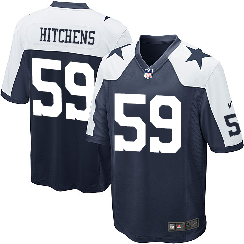 Men's Nike Dallas Cowboys #59 Anthony Hitchens Game Navy Blue Throwback Alternate NFL Jersey