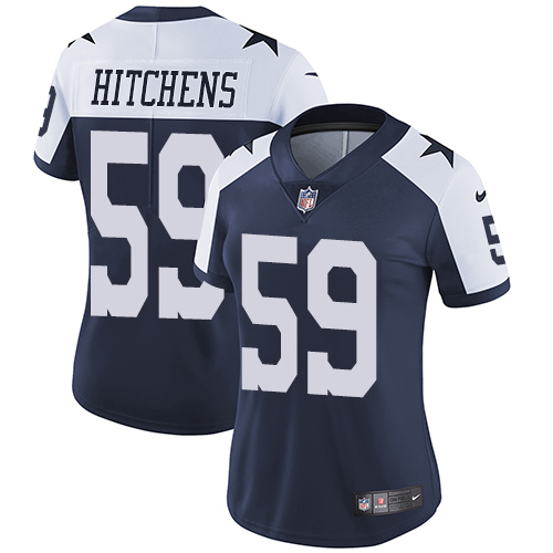 Women's Nike Dallas Cowboys #59 Anthony Hitchens Navy Blue Throwback Alternate Vapor Untouchable Elite Player NFL Jersey