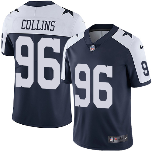 Men's Nike Dallas Cowboys #96 Maliek Collins Navy Blue Throwback Alternate Vapor Untouchable Limited Player NFL Jersey
