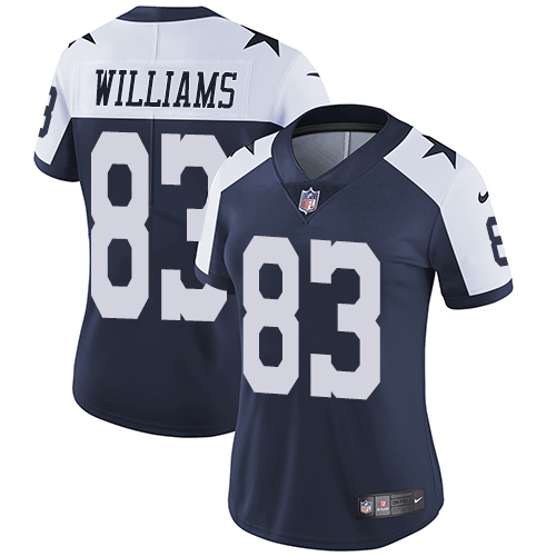 Women's Nike Dallas Cowboys #83 Terrance Williams Navy Blue Throwback Alternate Vapor Untouchable Elite Player NFL Jersey