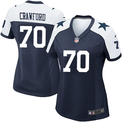Women's Nike Dallas Cowboys #98 Tyrone Crawford Game Navy Blue Throwback Alternate NFL Jersey