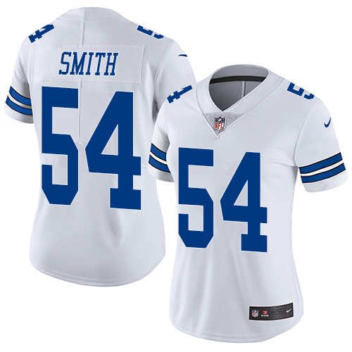 Women's Nike Dallas Cowboys #54 Jaylon Smith White Vapor Untouchable Limited Player NFL Jersey
