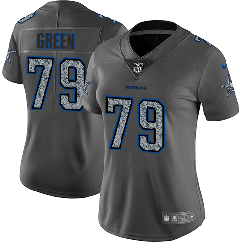 Women's Nike Dallas Cowboys #79 Chaz Green Gray Static Vapor Untouchable Game NFL Jersey