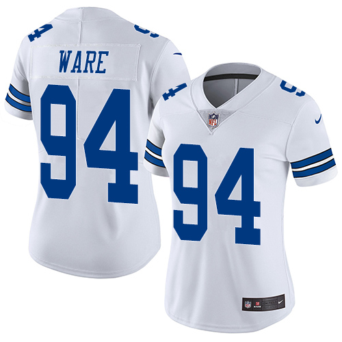 Women's Nike Dallas Cowboys #94 DeMarcus Ware White Vapor Untouchable Elite Player NFL Jersey
