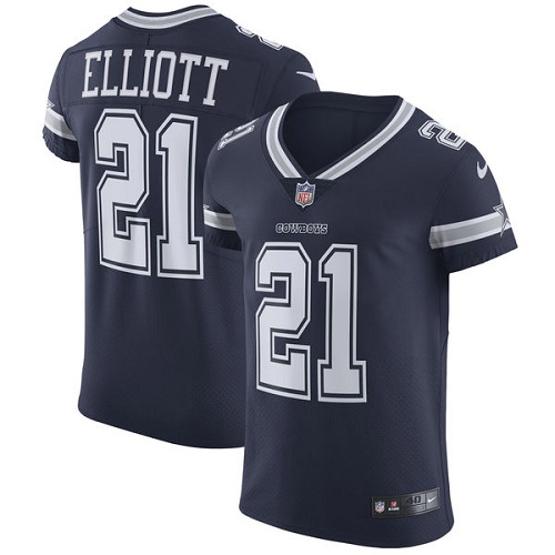 Men's Nike Dallas Cowboys #21 Ezekiel Elliott Navy Blue Team Color Vapor Untouchable Elite Player NFL Jersey
