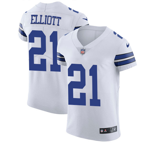 Men's Nike Dallas Cowboys #21 Ezekiel Elliott White Vapor Untouchable Elite Player NFL Jersey