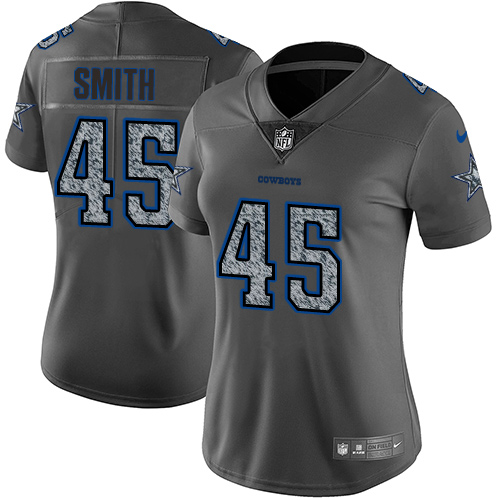 Women's Nike Dallas Cowboys #45 Rod Smith Gray Static Vapor Untouchable Game NFL Jersey
