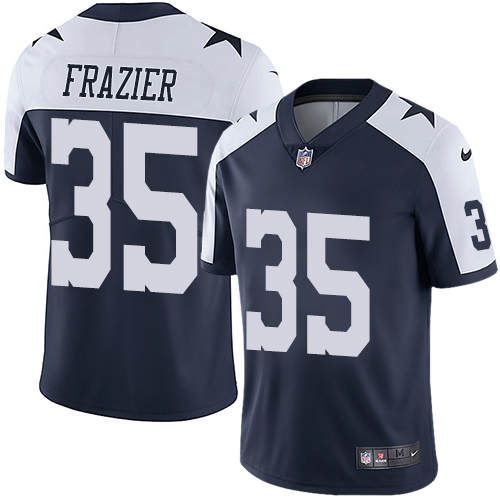 Men's Nike Dallas Cowboys #35 Kavon Frazier Navy Blue Throwback Alternate Vapor Untouchable Limited Player NFL Jersey
