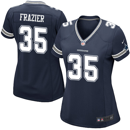 Women's Nike Dallas Cowboys #35 Kavon Frazier Game Navy Blue Team Color NFL Jersey