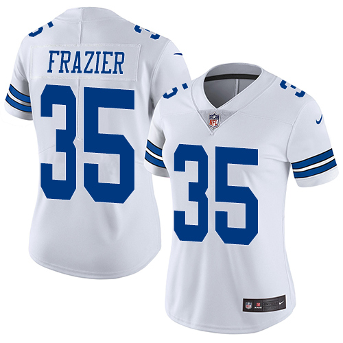 Women's Nike Dallas Cowboys #35 Kavon Frazier White Vapor Untouchable Limited Player NFL Jersey