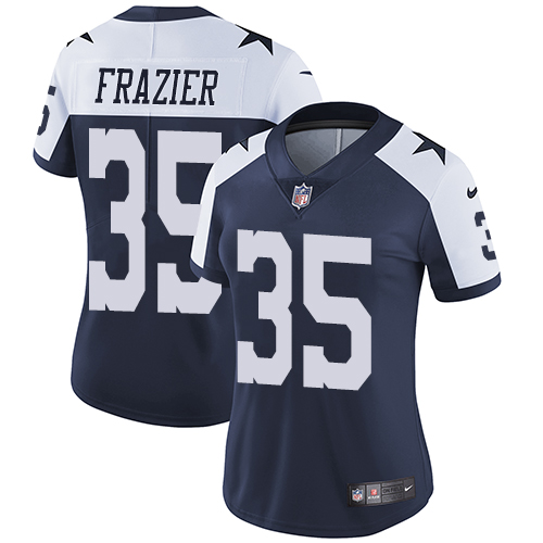 Women's Nike Dallas Cowboys #35 Kavon Frazier Navy Blue Throwback Alternate Vapor Untouchable Limited Player NFL Jersey